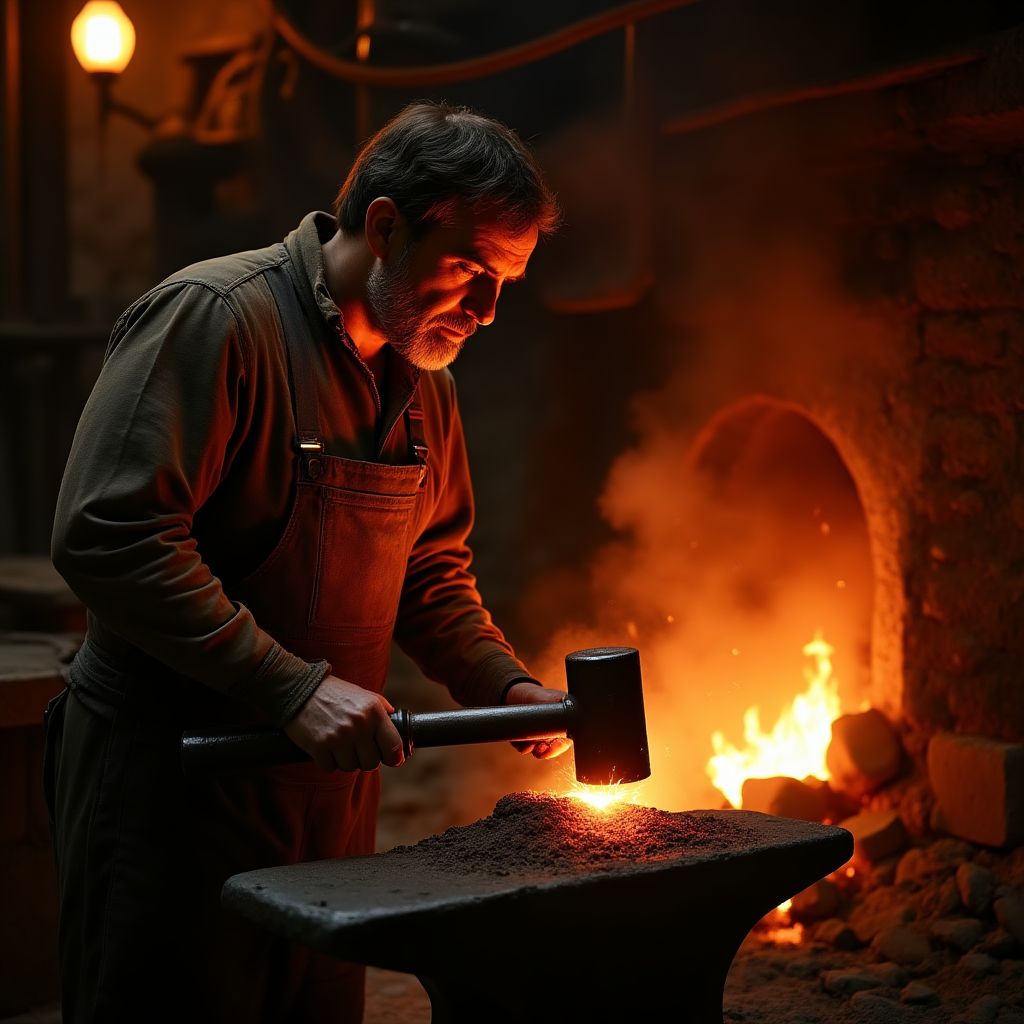 Iron age forge and blacksmith